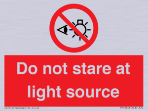 Do not stare at light source